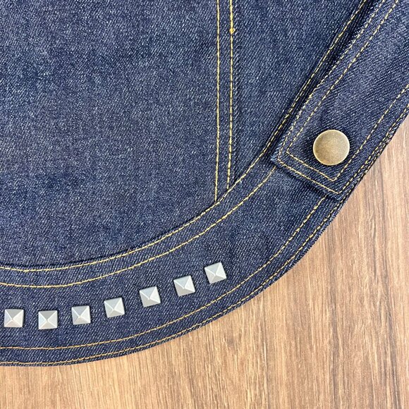 Fab Dog Medium Dog Hoodie Jacket AC/DC Embroidered Denim Vest - Picture 7 of 9